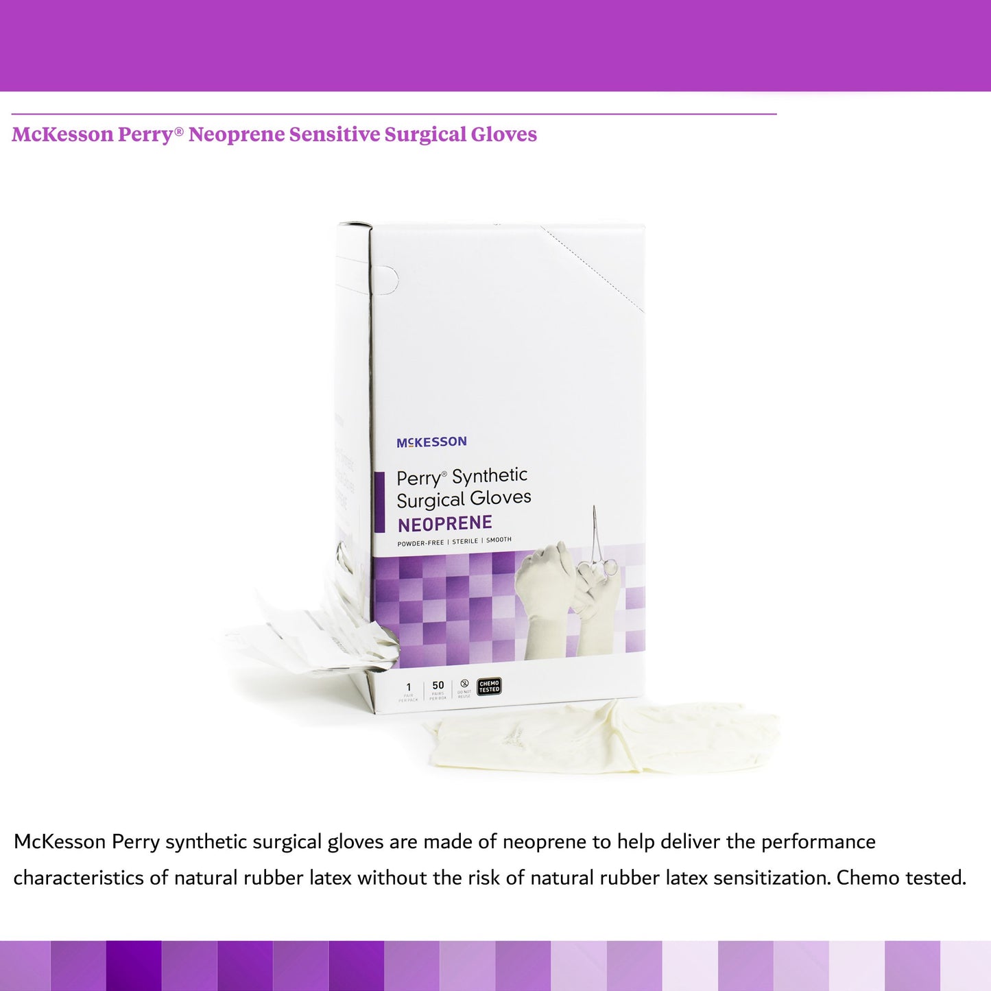 GLOVE, SURG NPRN 7.5 STR2 SMTHCHEMO (50PR/BX 4BX/CS)