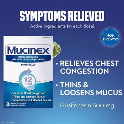 MUCINEX EXT RELEASE, TAB (100/BT)