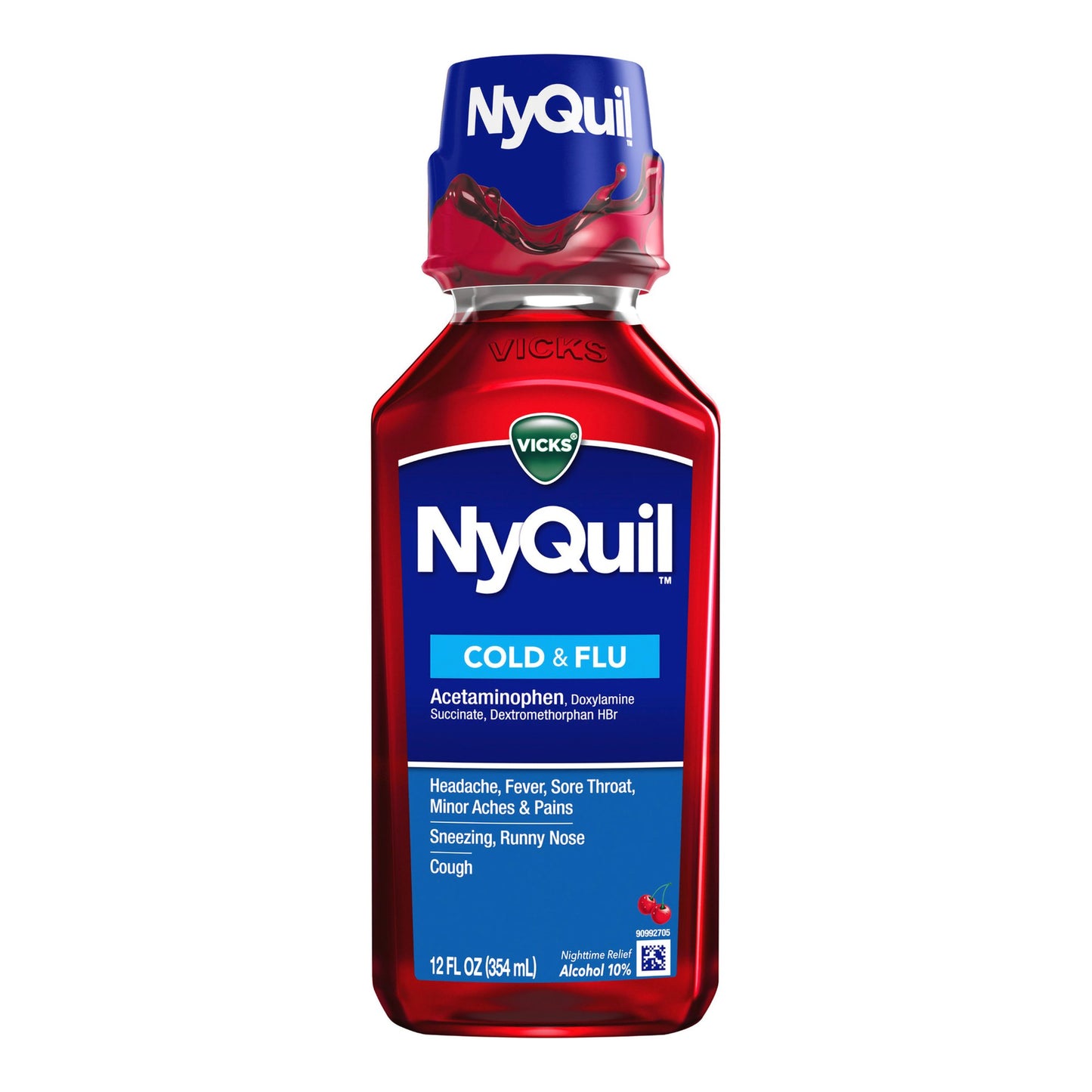 NYQUIL, LIQ VICKS COLD & FLU 12OZ