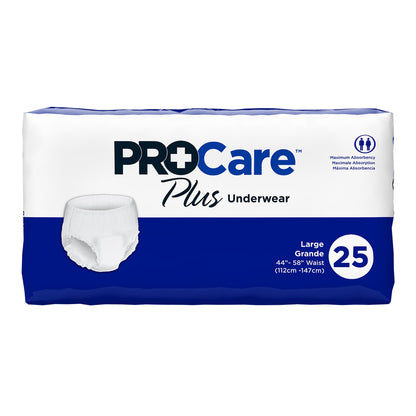 UNDERWEAR. PROTECTIVE PROCARE PLUS LG 44"-58" (25/BG 4BG/CS