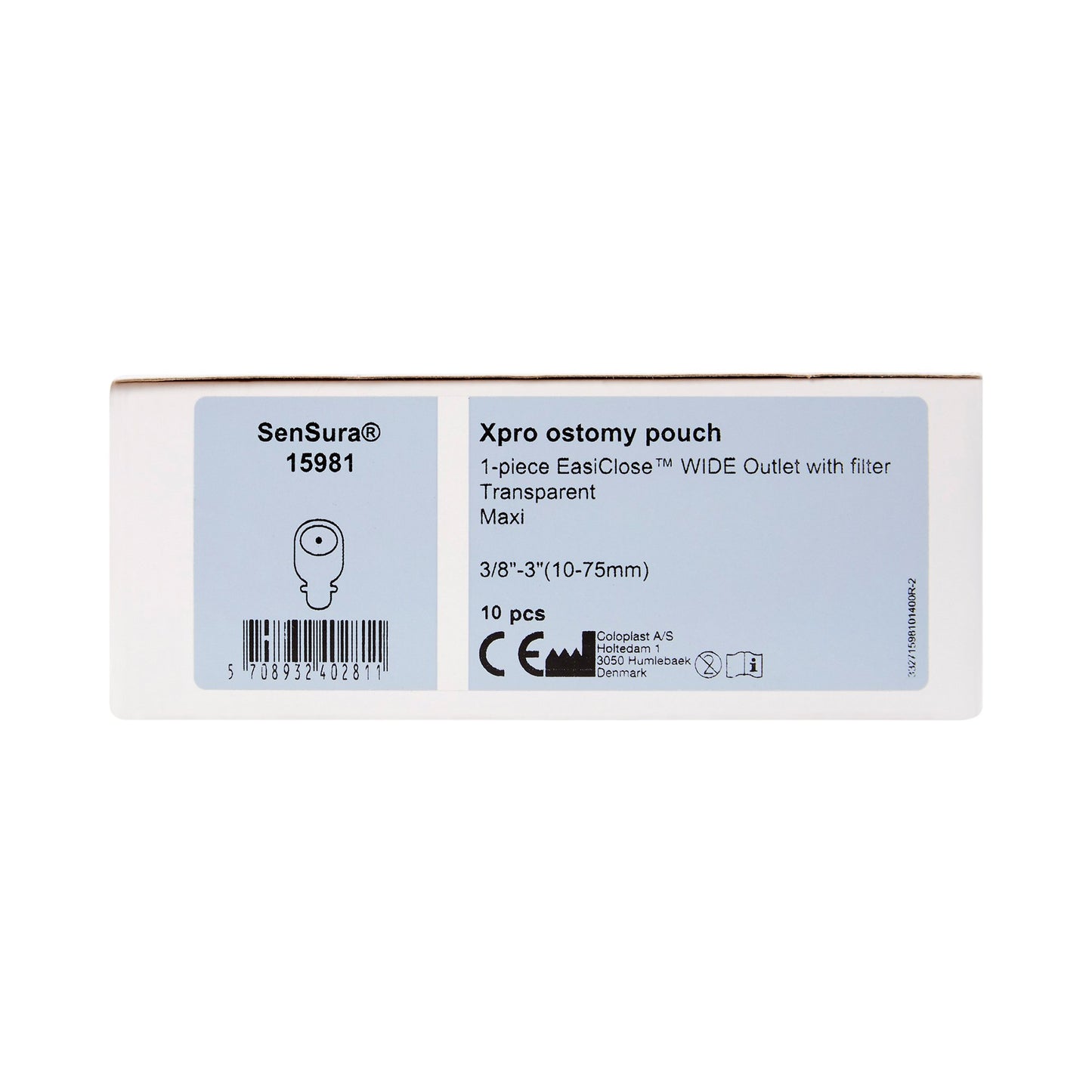 POUCH, SENSURA DRN 1PC WD NONCNVX 3/8-3" (10/BX)