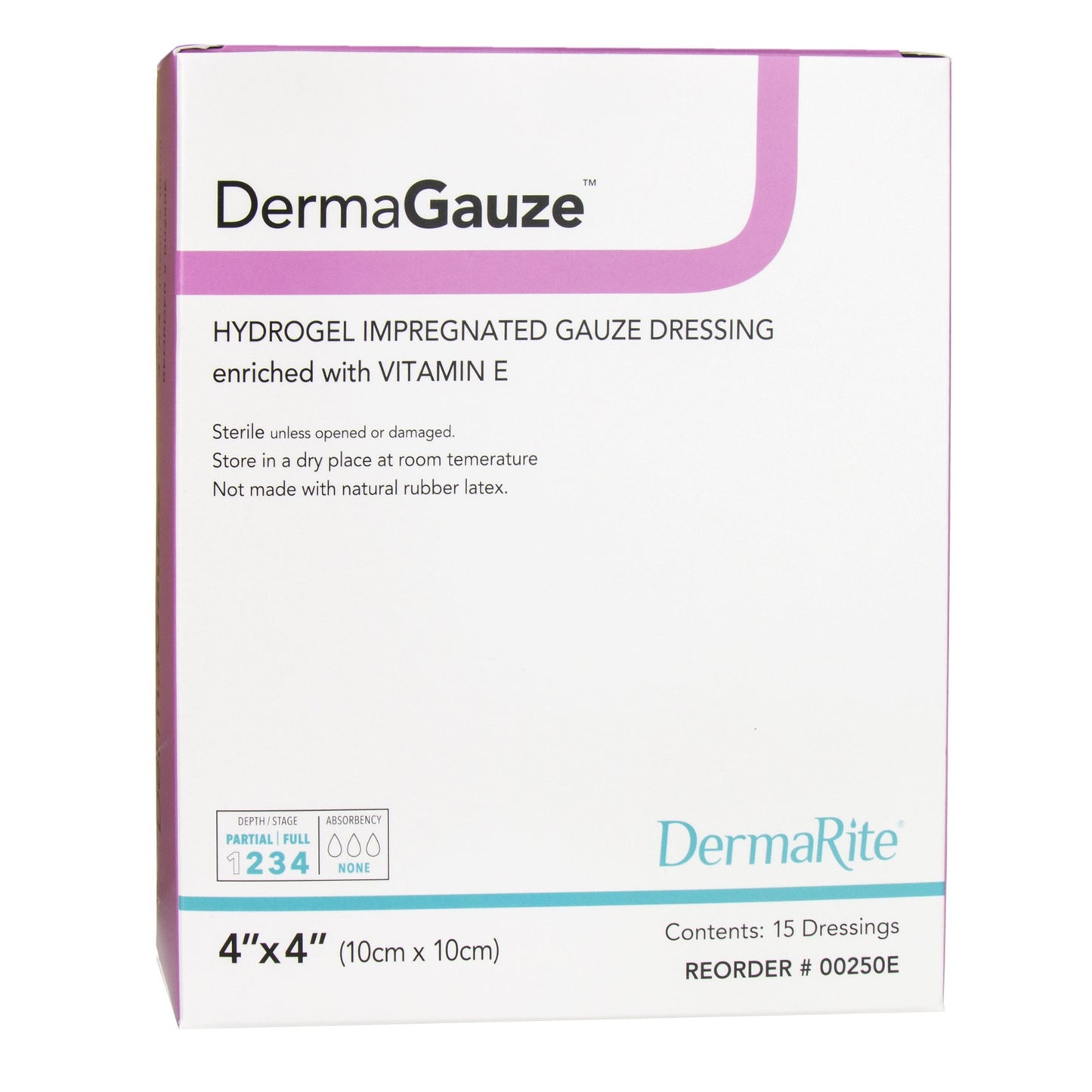 DRESSING, DERMAGAUZE HYDROGEL 4X4 (15/BX)