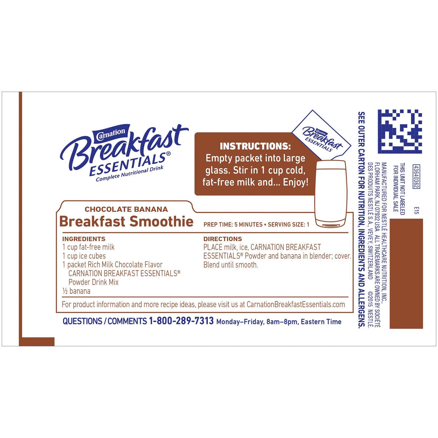 CARNATION BREAKFAST ESSENTIAL,PDR CHOC (10/BX 6BX/CS)
