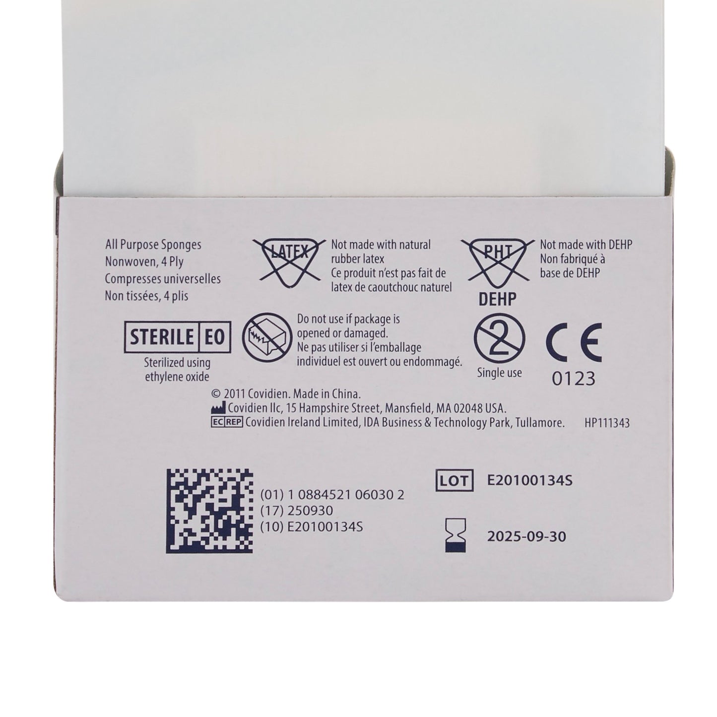 SPONGE, GAUZE CURITY STR 2"X2"(2/PK 25PK/TR 60TR/CS)