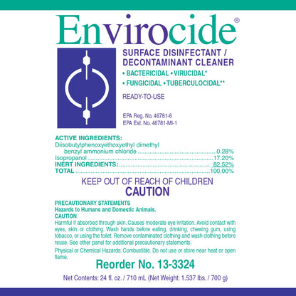 DISINFECTANT, ENVIROCIDE 24OZ (12/CS)