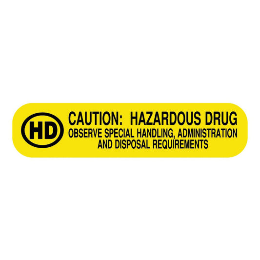 LABEL, MED INSTRUCTION HAZARD OUS DRUG YLW (1000/RL)