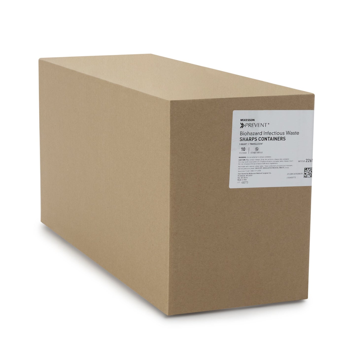 CONTAINER, SHARPS CLR 5QT HORIZ (20/CS)