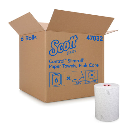TOWEL, PAPER SCOTT SLIMROLL WHT 580' (6/CS) PINK CORE