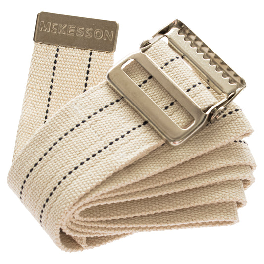 BELT, GAIT W/METAL BUCKLE WHT 60" (48/CS)