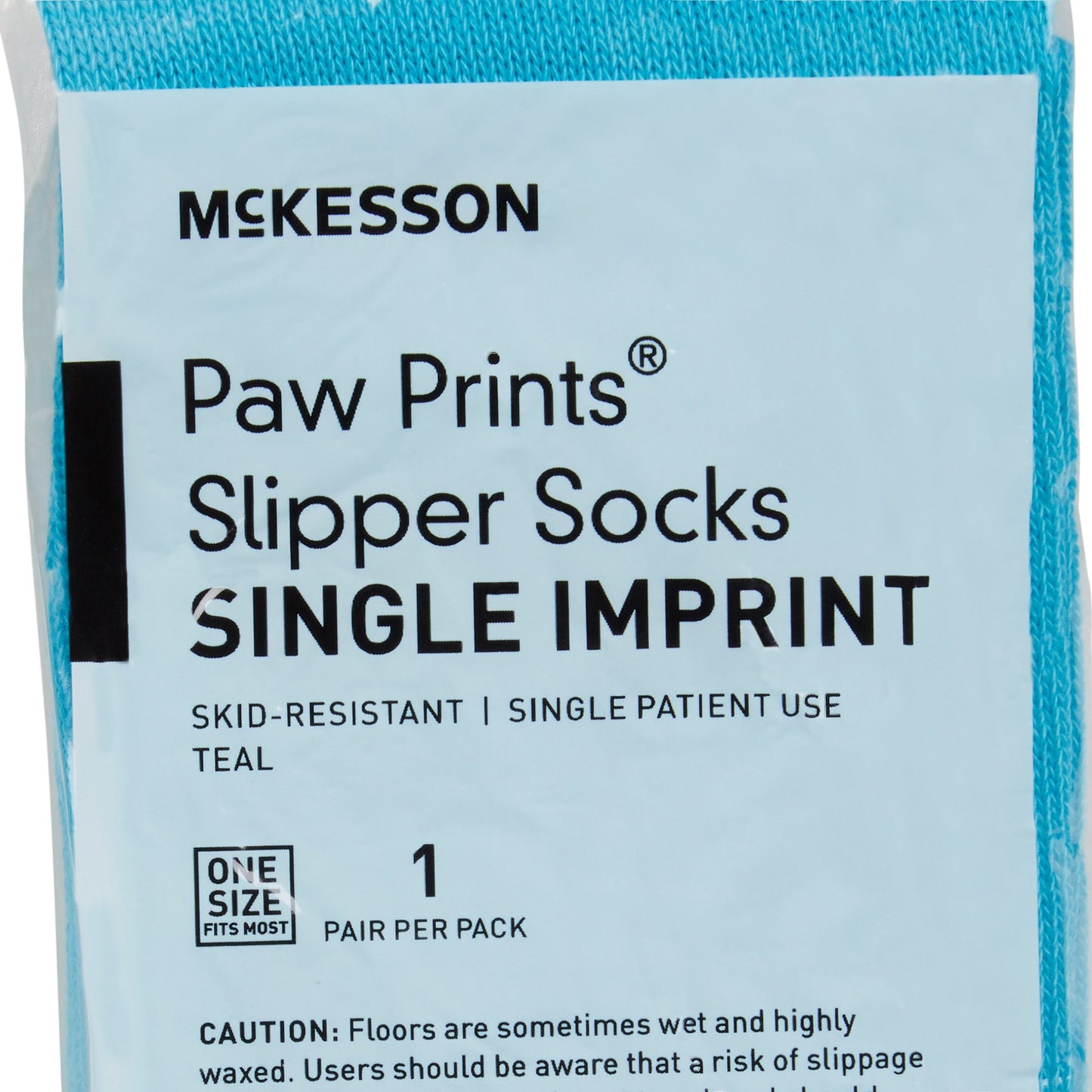 SLIPPER, PAW PRNT TEAL 1 SZ LF(96PR/CS) MGM40