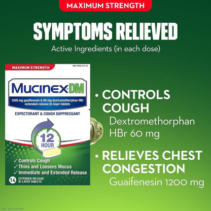 MUCINEX DM, TAB MAX STRNTH 1200-60MG (14/BX)