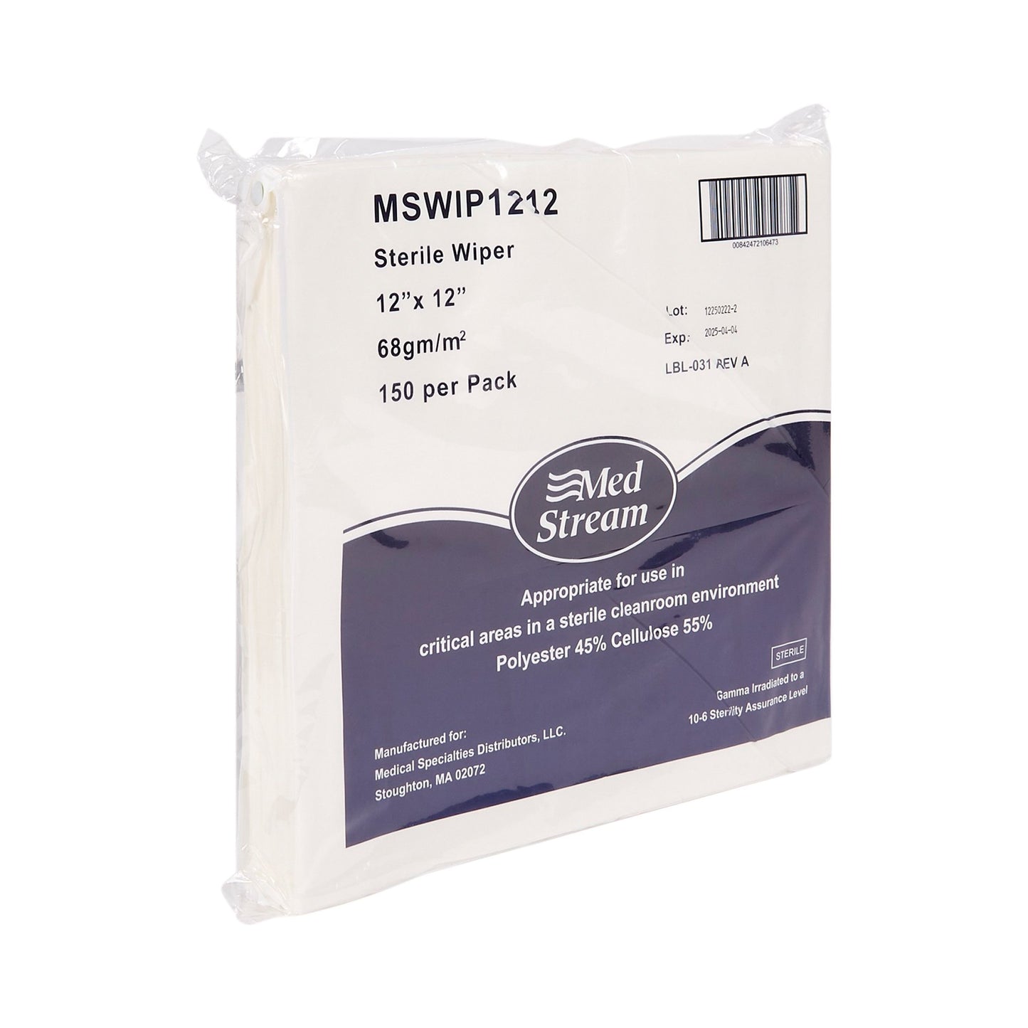 WIPE, DRY SURFACE LINT FREE STR 12"X12" (150/PK 8PK/CS)