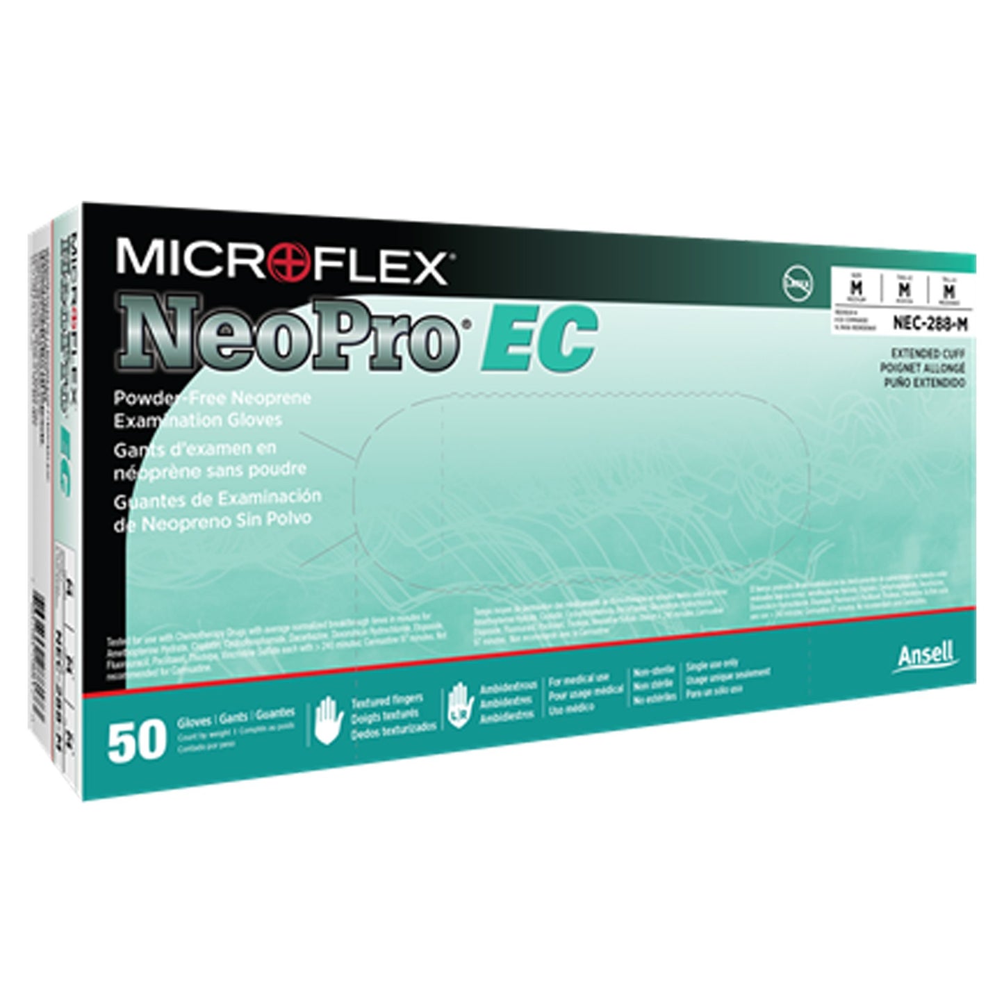 GLOVE, EXAM PLYCHPRN MED N/S EXTCF CHEMO (50/BX 10BX/CS)