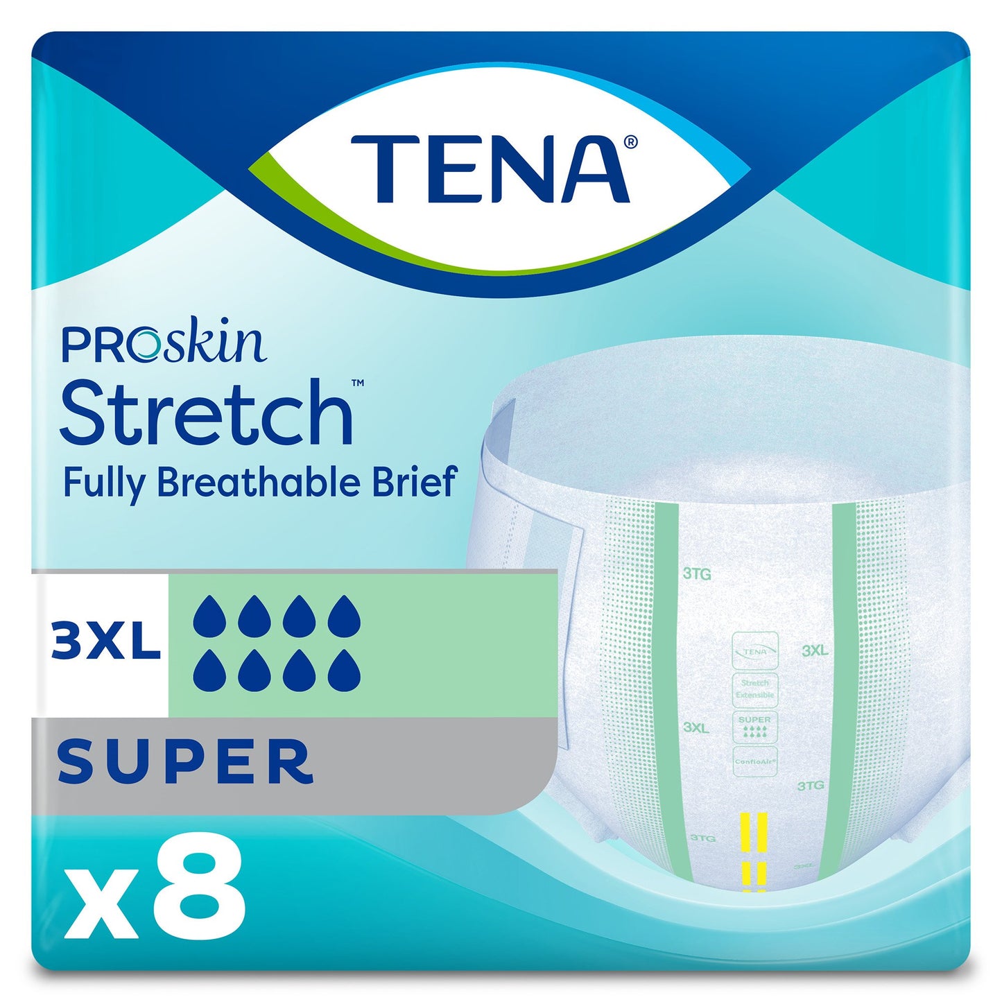 BRIEF, TENA STRTCH BARI GRN 3XLG (8/PK 4PK/CS)