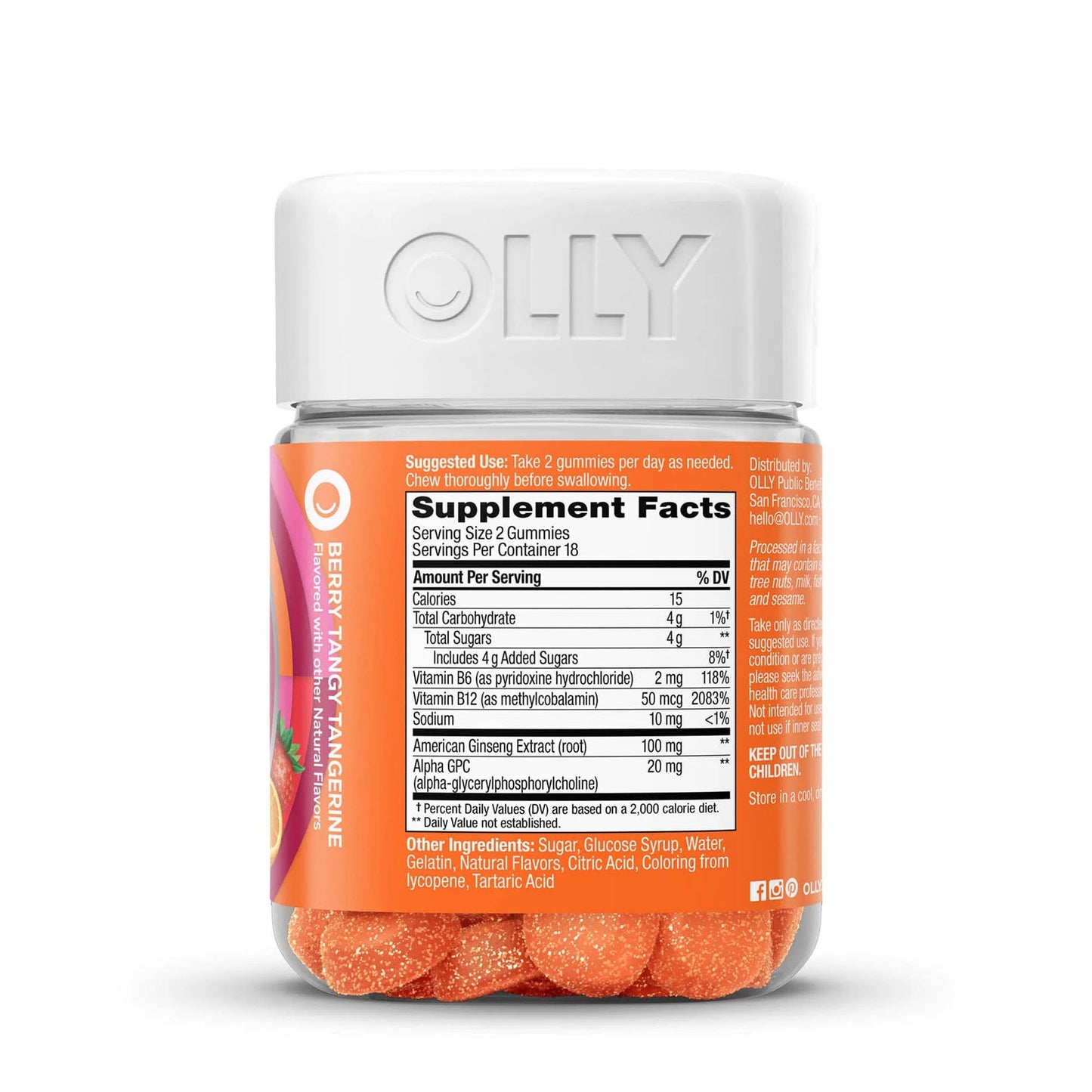 OLLY, GUMMY LASER FOCUS BERRY TANG (36/BT)