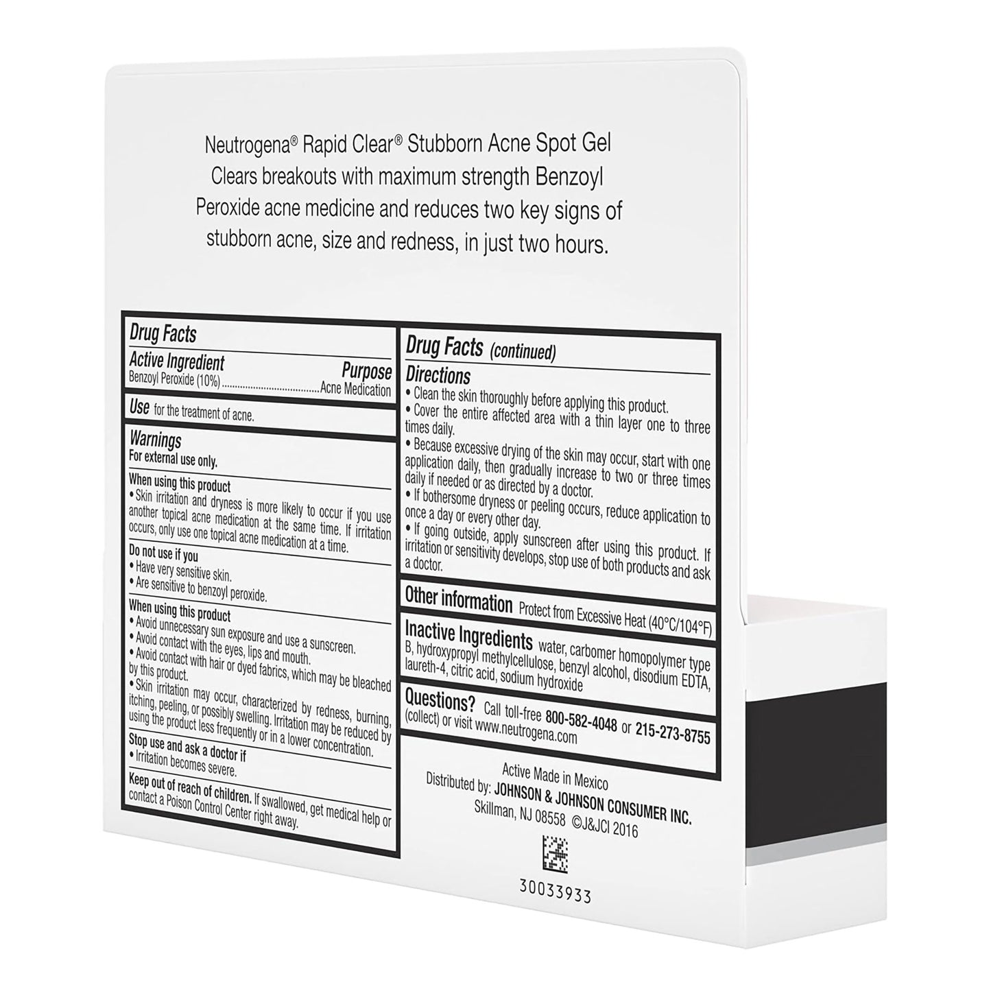 NEUTROGENA, GEL ACNE SPOT TRTMT RAPID CLR 1OZ