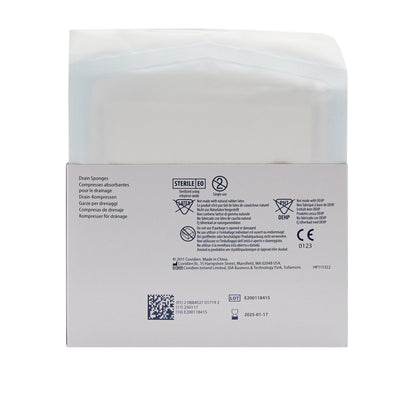 SPONGE, DRN 4"X4" 6PLY 2'S (2/PK 25PK/CT 12CT/CS) KENDAL