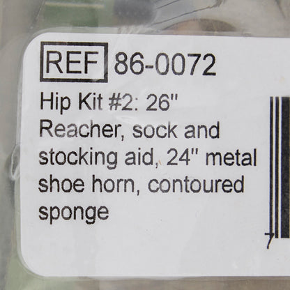 HIP KIT, W/18" SHOEHORN/SPONGE/26" REACHER/SOCK AID