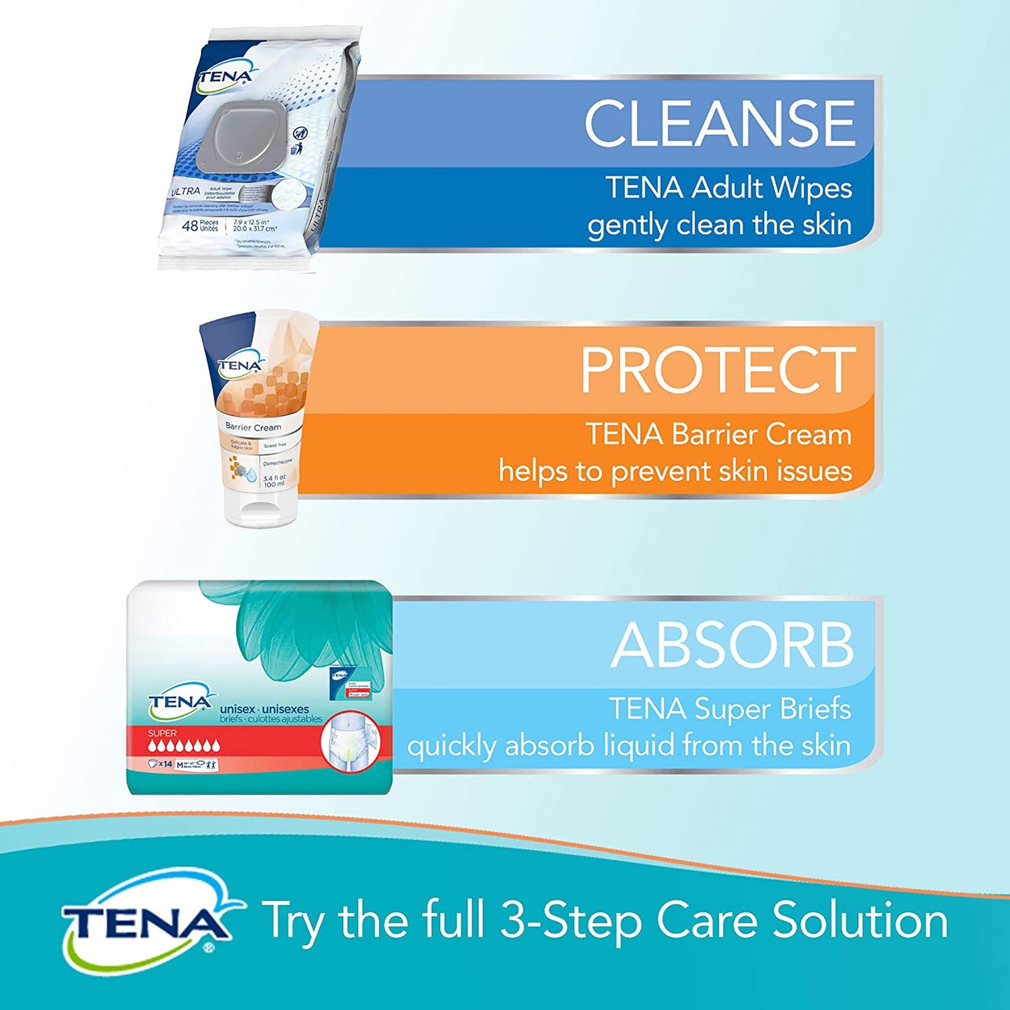 WASHCLOTH, WET CLASSIC TENA DISP (48/PK 12PK/CS) SCAPER