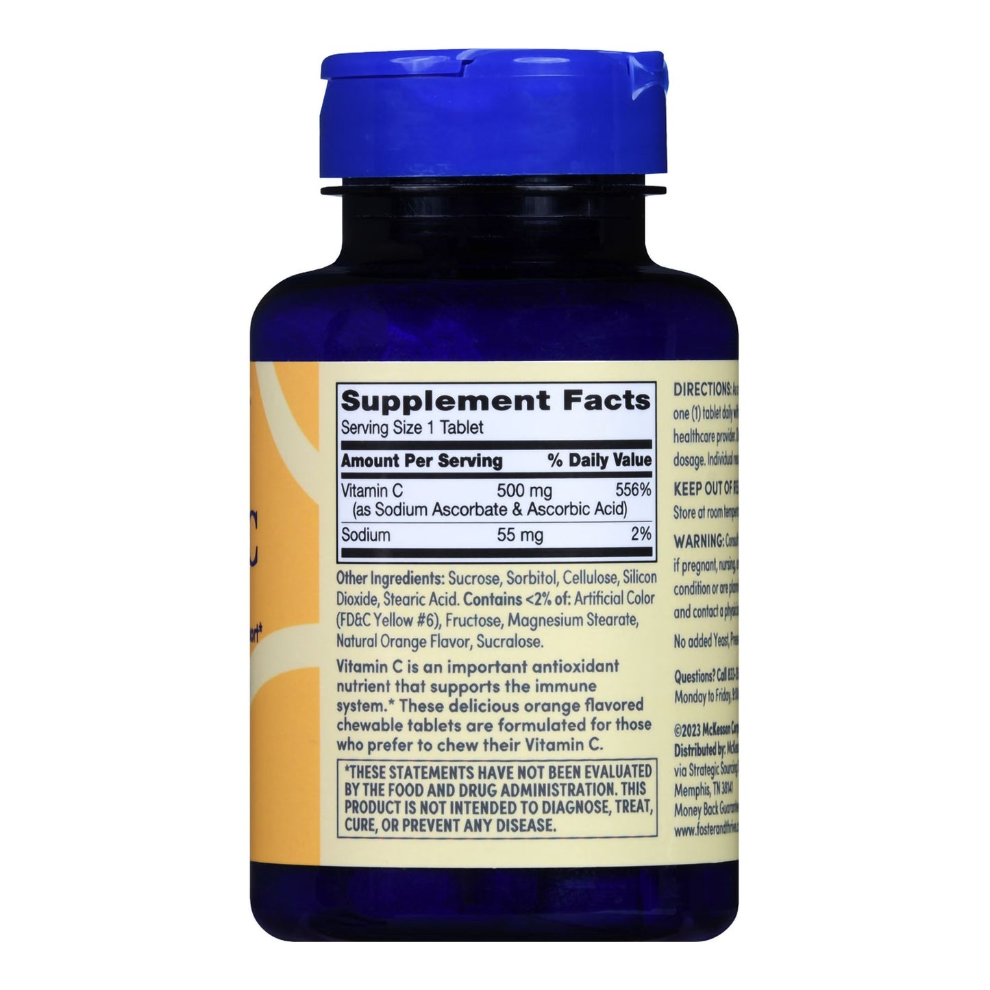 VITAMIN C, CHEW FT SM ORG 500MG (100/BT)