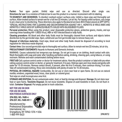 WIPE, SANICLOTH GERMICIDE 11 3/4"X11 1/2" (50/SL)