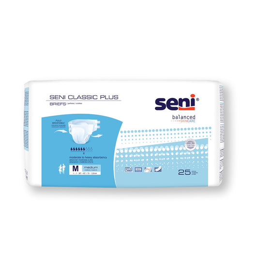 BRIEF, INCONT SENI CLASSIC PLUS MED 30"-43" (25/PK 4PK/CS)