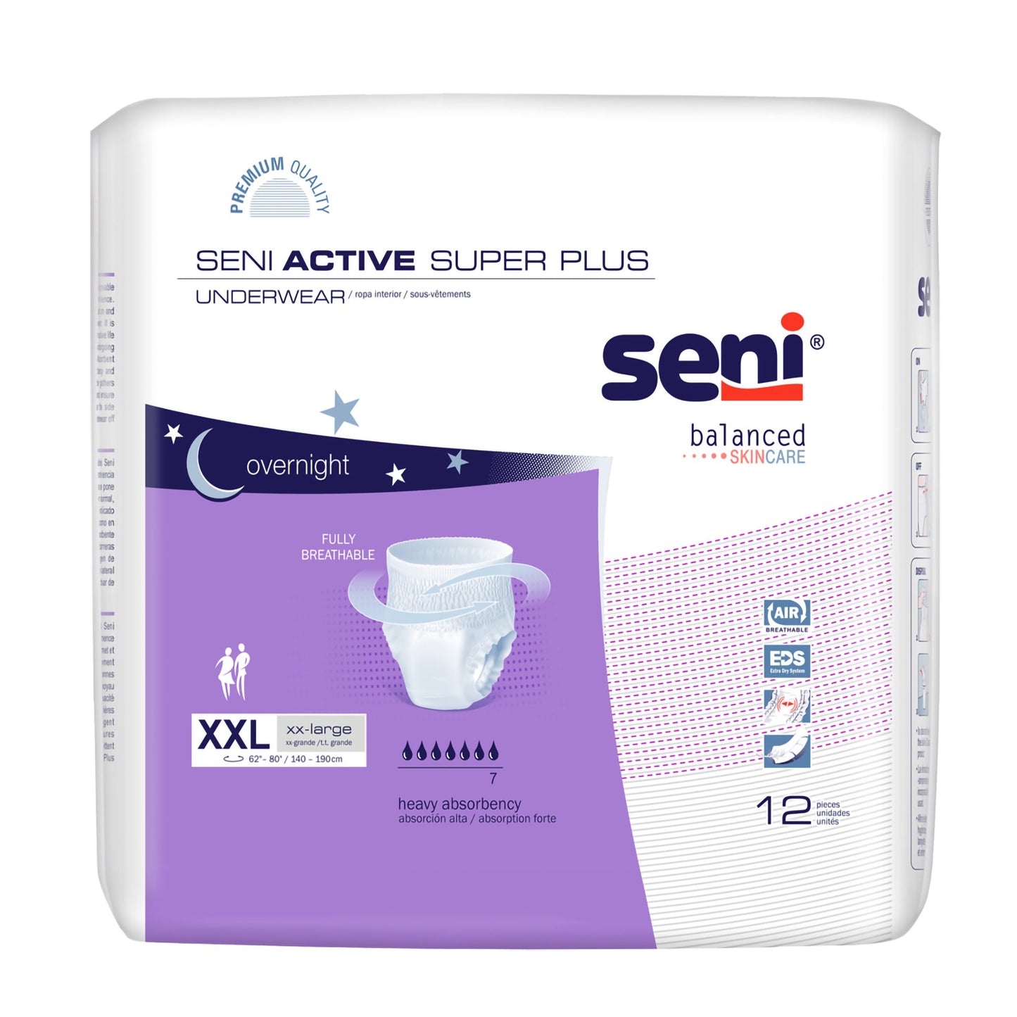 UNDERWEAR, SENI ACTIVE SUPER PLUS 2XLG (12/PK 4PK/CS)