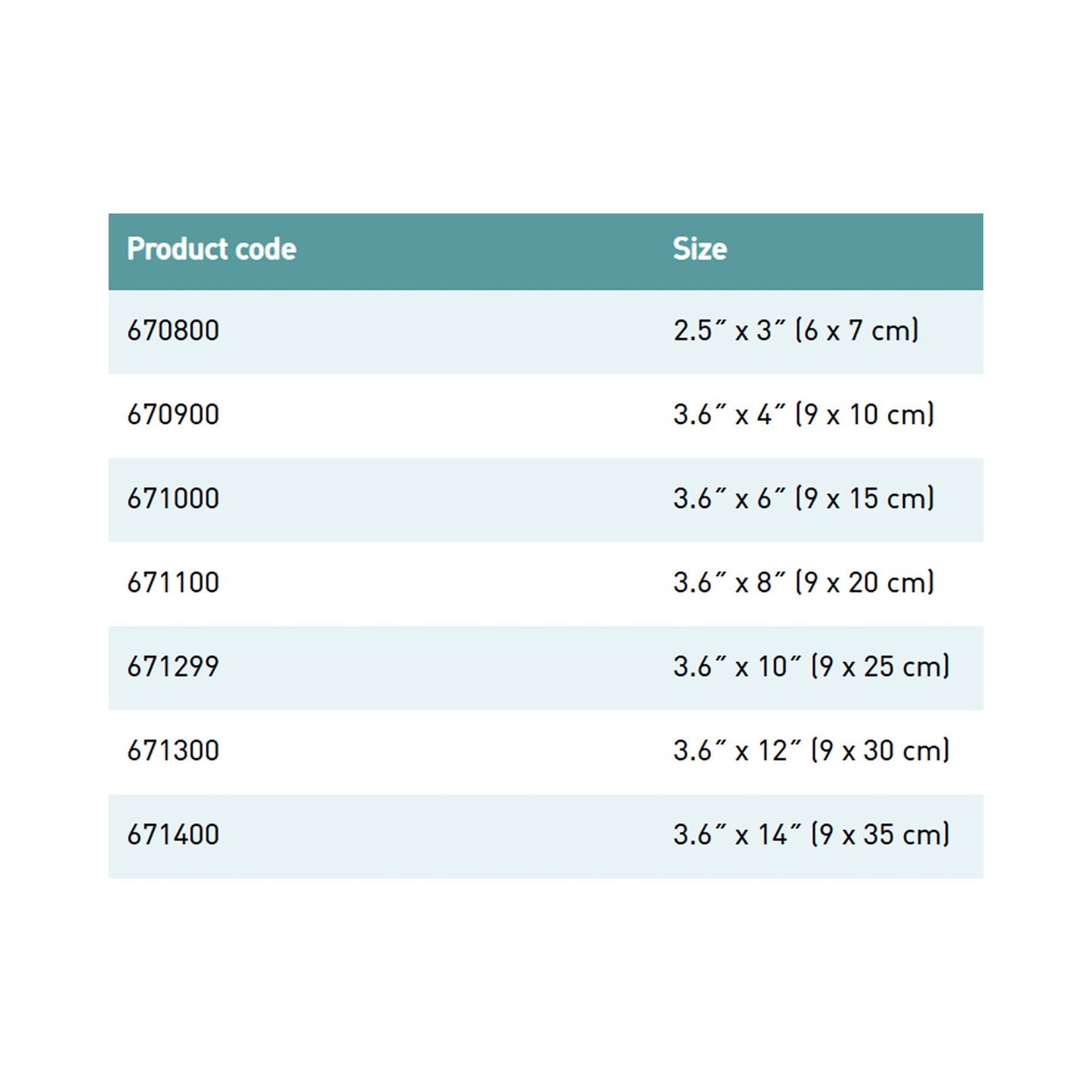 DRESSING, MEPORE 3.6"X6"(50/BX) 671005