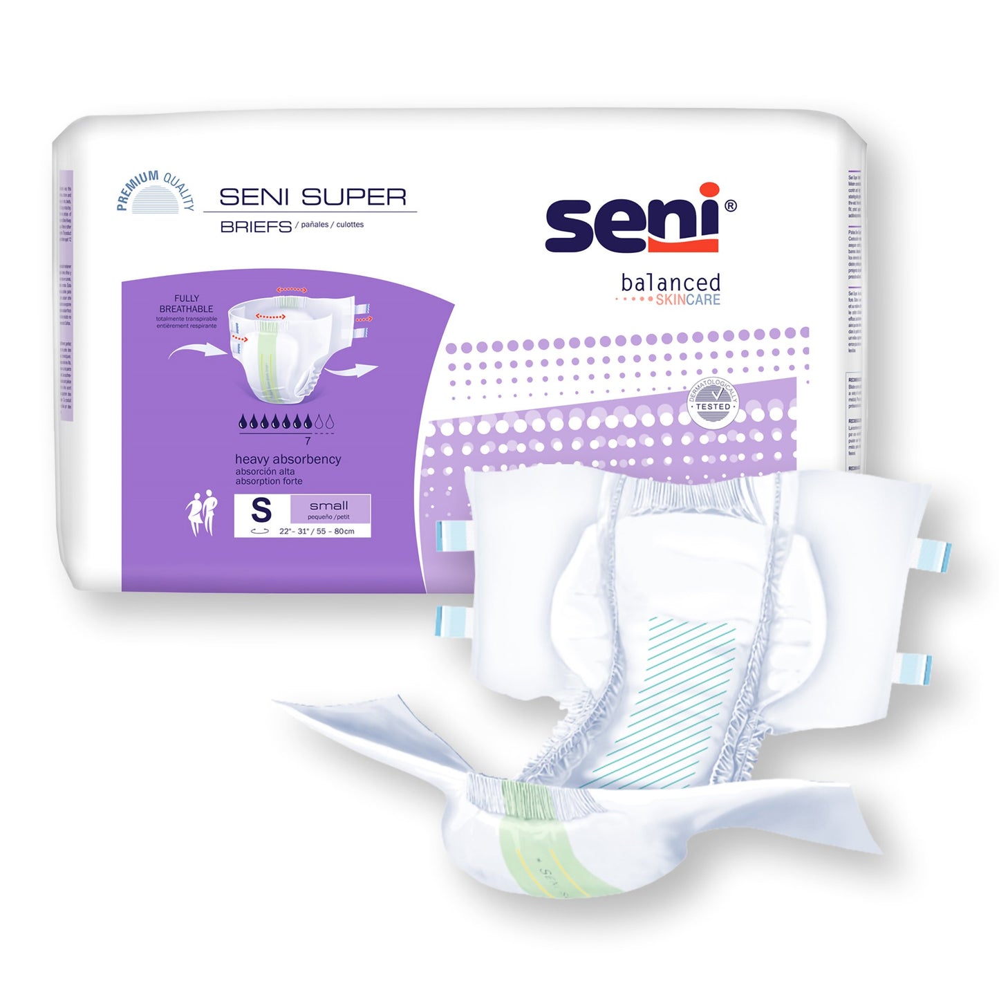 BRIEF, INCONT SENI SUPER SM 22"-31" (25/PK 3PK/CS)