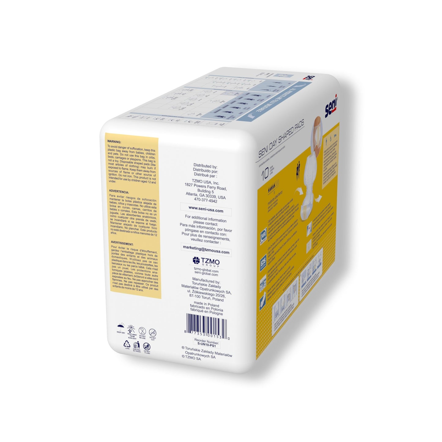 PAD, SENI SHAPED DRY (10/PK 6PK/CS)