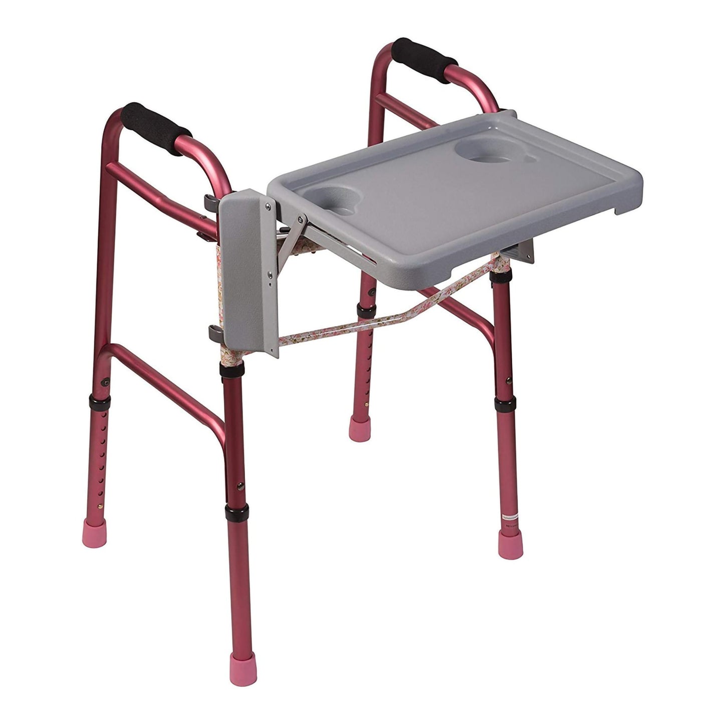 TRAY, WALKER DMI FOLDING W/CUPHOLDERS GRY
