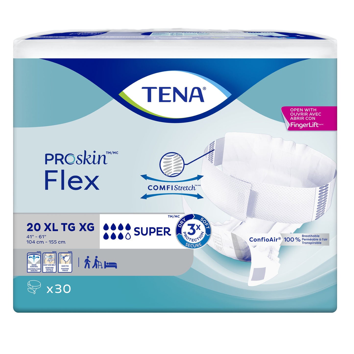 BRIEF, TENA SUPER SZ20 41"X61"(30/PK 3PK/CS) SCAPER