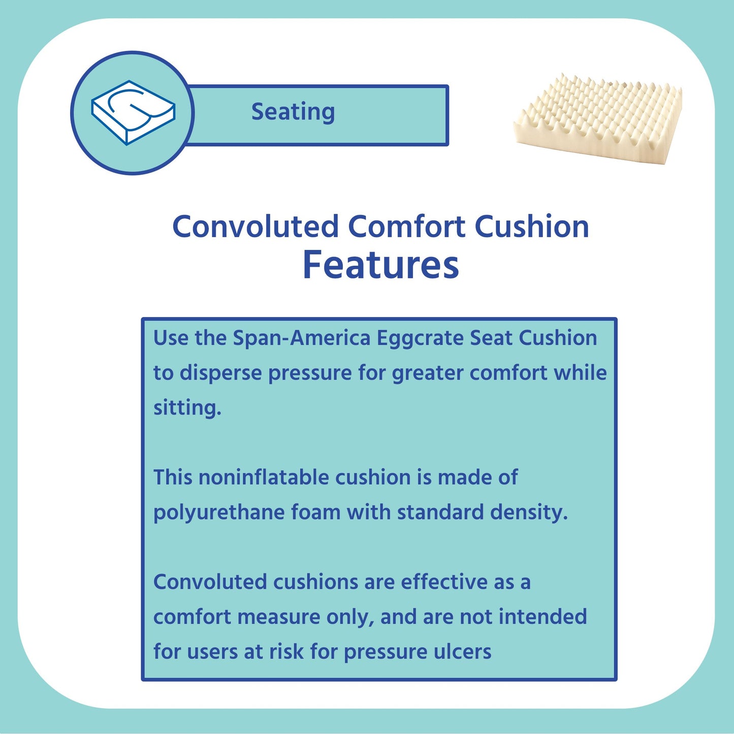 CUSHION, EGGCRATE W/C 16X16X3 (12/CS)