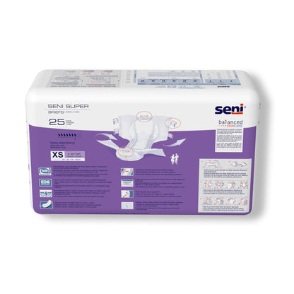BRIEF, INCONT SENI SUPER XSM 16"-24" (25/PK 3PK/CS)