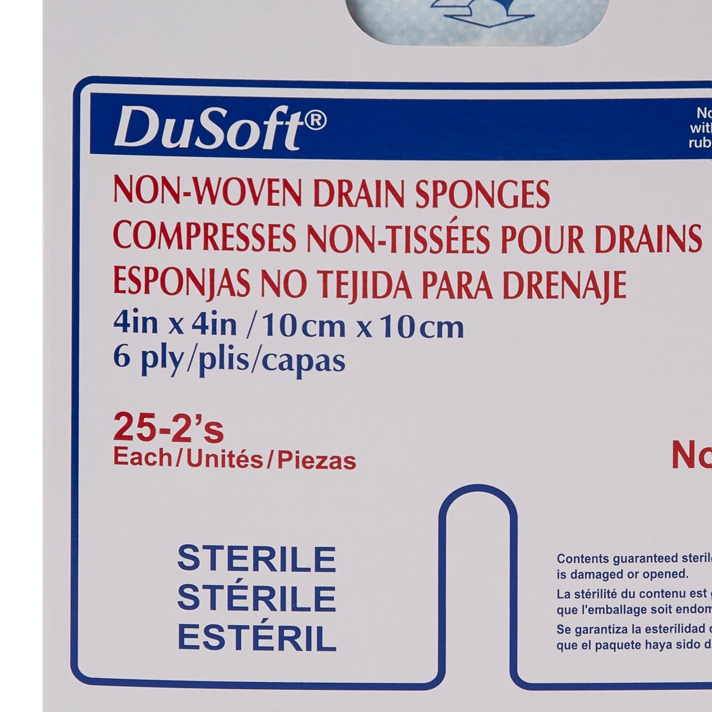 SPONGE, SPLIT HI-ABSRB 4"X4" 6PLY STR (25PK/BX 12BX/CS)