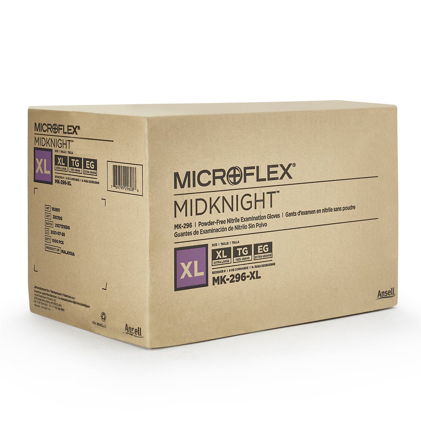 GLOVE, EXAM NTRL XL N/S BLK (100/BX 10BX/CS)