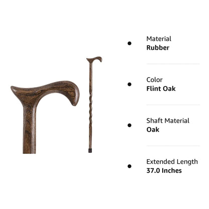 CANE, WOOD BRAZOS 37 DERBY HANDLE TWISTED 37"