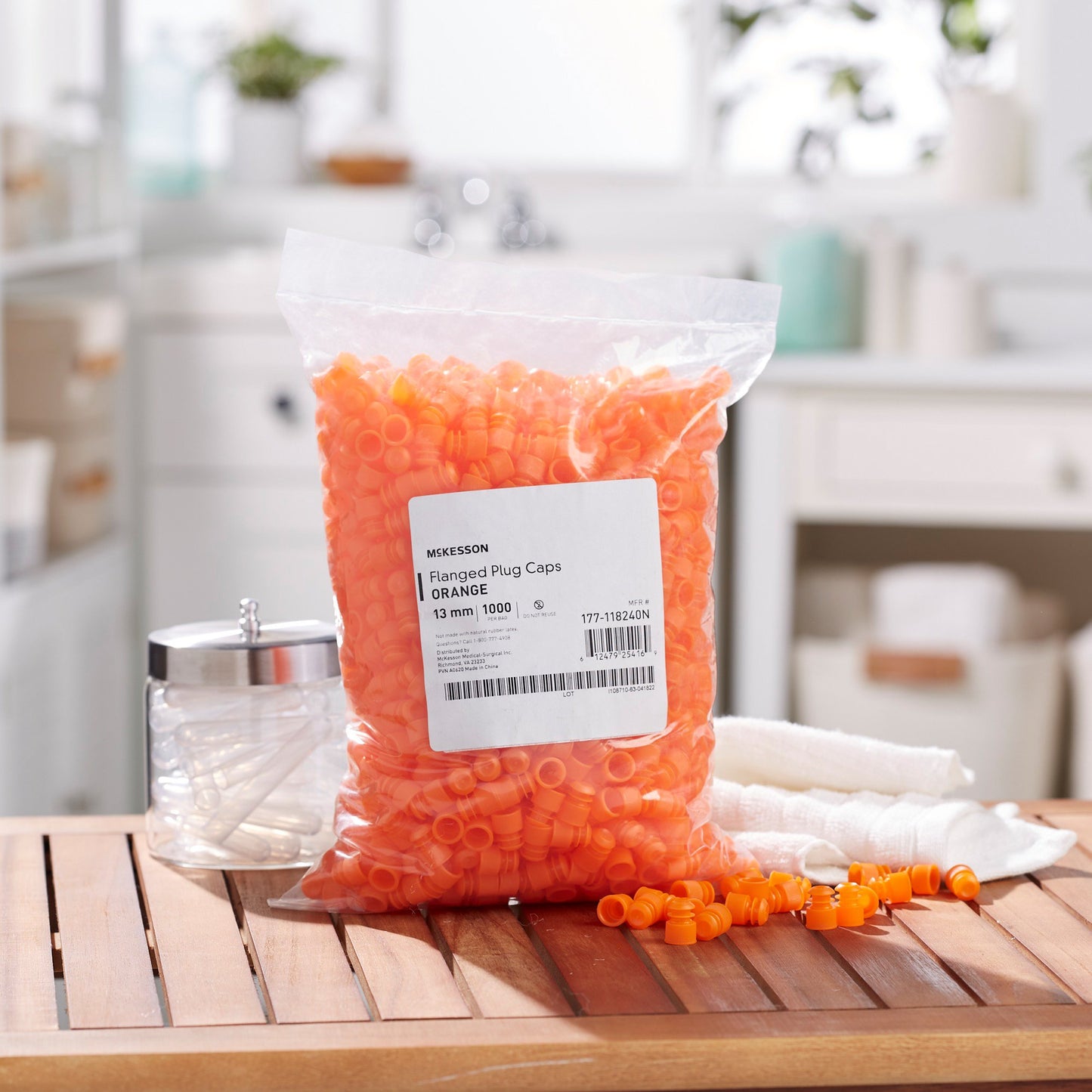 CAP, VAC TUBE ORG 13MM (1000/BG 20BG/CS)