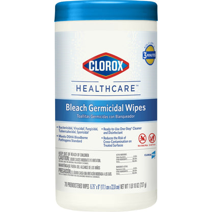 WIPE, GERMICIDAL CLOROX 6.75"XX9" 70/CT (6CT/CS) SALFLD