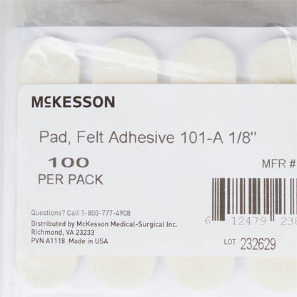 PEDI-PAD, FELT ADH WHT #101-A-8" (100/PK)