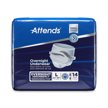 UNDERWEAR, INCONT OVERNIGHT SUPER+ LG (14/BG 4BG/CS)