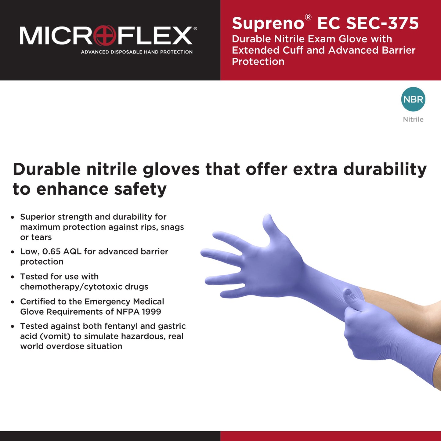 GLOVE, EXAM NTRL XL N/S EXTCF CHEMO (50/BX 10BX/CS)