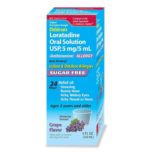 LORATADINE, SOL ORAL SUG/FREE GRAPE 5MG/5ML 4OZ