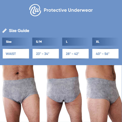 UNDERWEAR, NEXWEAR MEN DISP W/PAD SM/MED 23-34" (15/PK 4PK/C