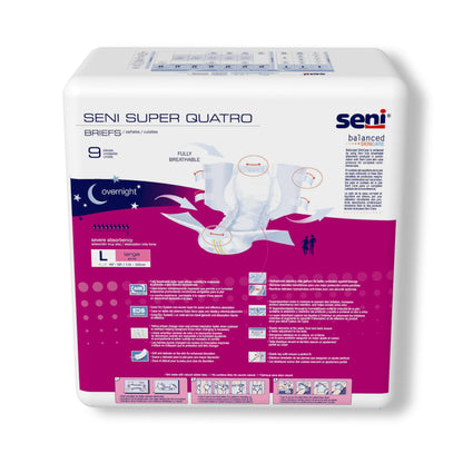 BRIEF, INCONT SENI SUPER QUATRO LG 45-59" (9/PK 4PK/CS)