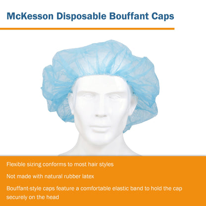 CAP, BOUFFANT LF SB BLU 21" (100/BX 5BX/CS)