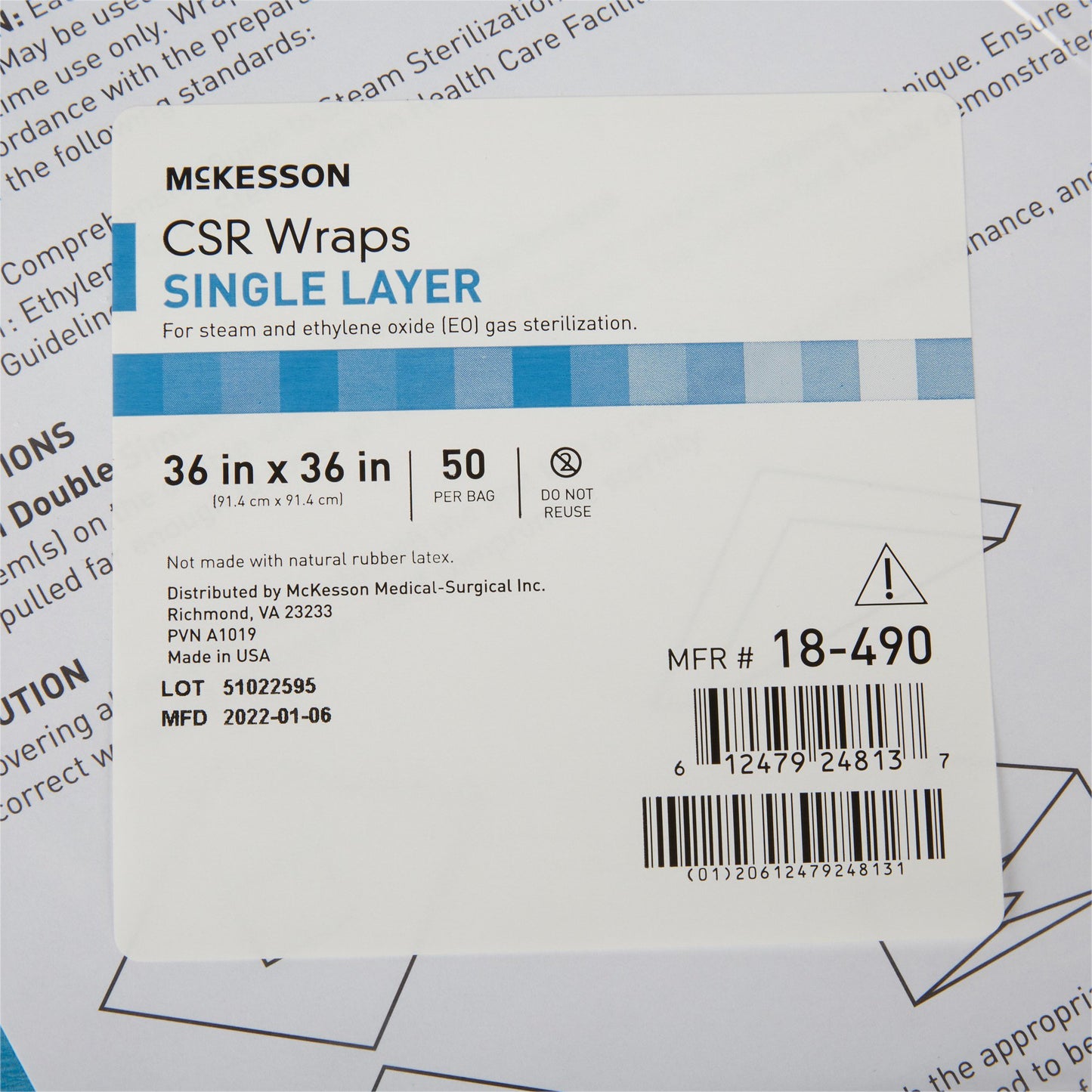 WRAP, CSR 36"X36" (50/BX 5BX/CS)