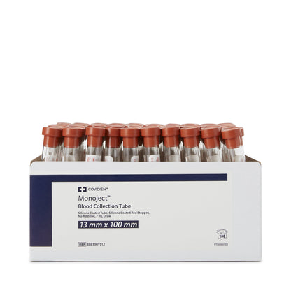 TUBE, BLD COL PLAIN RED 7ML GLS MONOJECT (100/BX 10BX/CS)