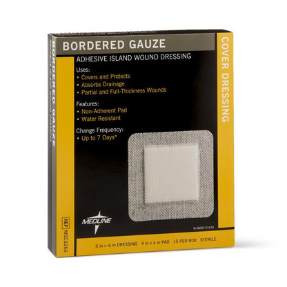 GAUZE, BORDERED STR 6"X6" (15/BX 10BX/CS)