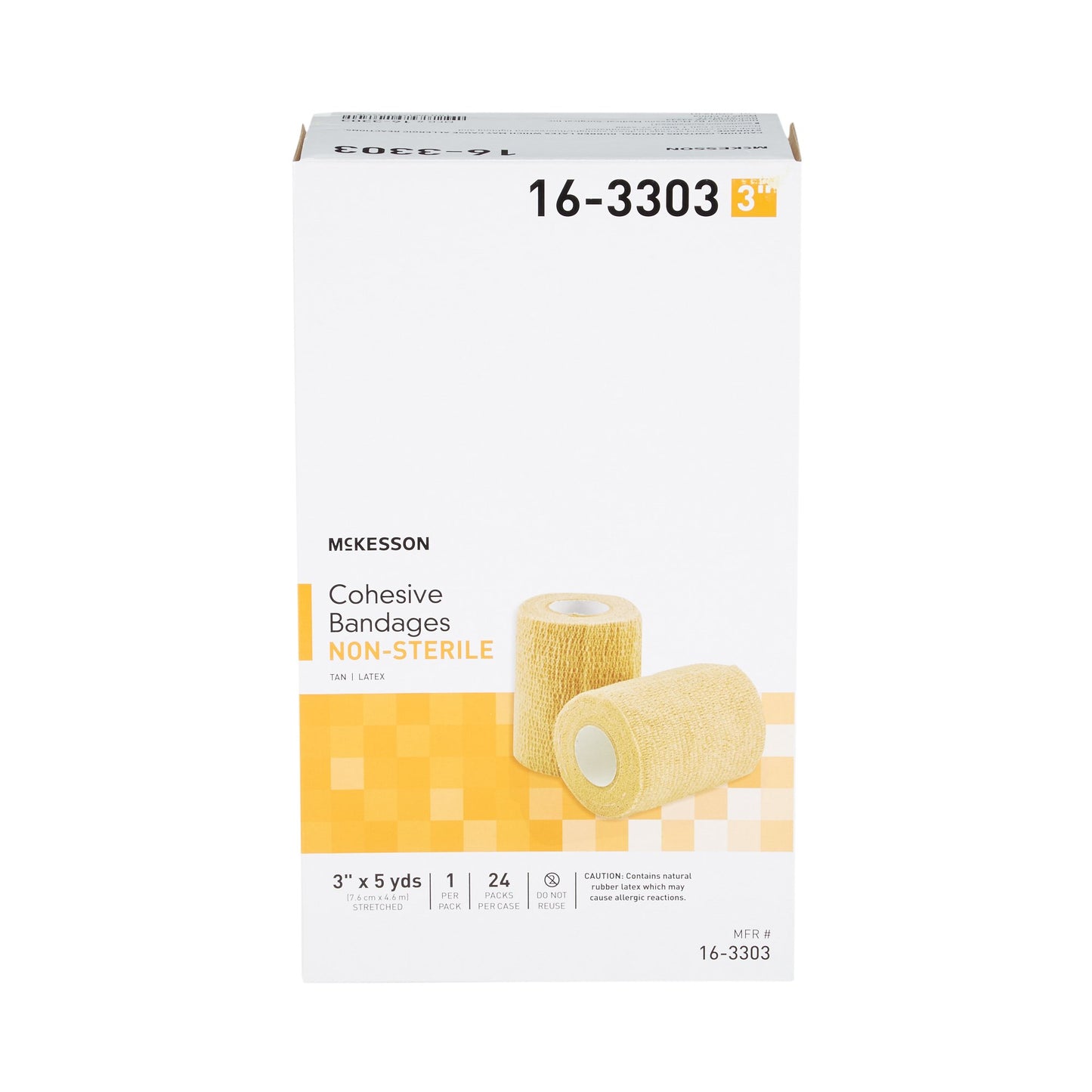 BANDAGE, COHESIVE N/S TAN 3" (24PK/CS)